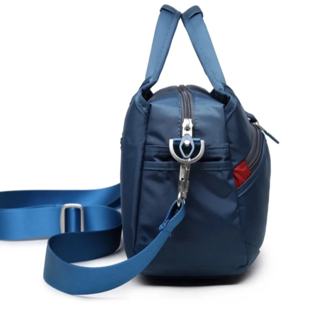 Modern Teal Messenger Bag with Adjustable Strap Waterproof Nylon